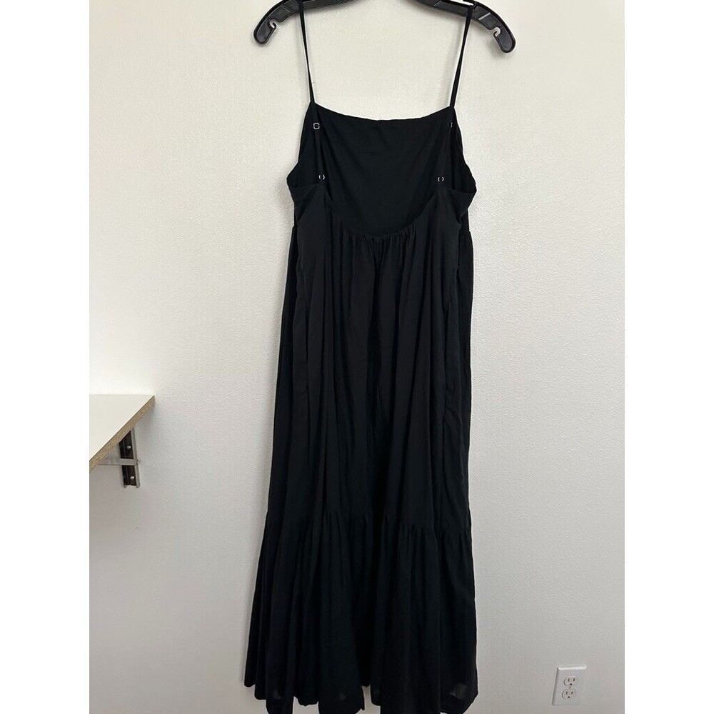 Abercrombie Tiered Low Back Maxi Dress Black Strappy Women's Large Petite LP - Picture 7 of 10
